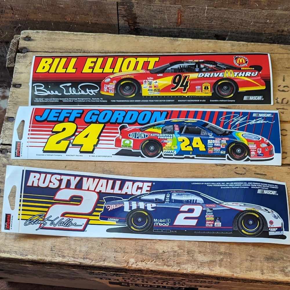 Vintage 1998 Bundle Of Nascar Bumper Stickers